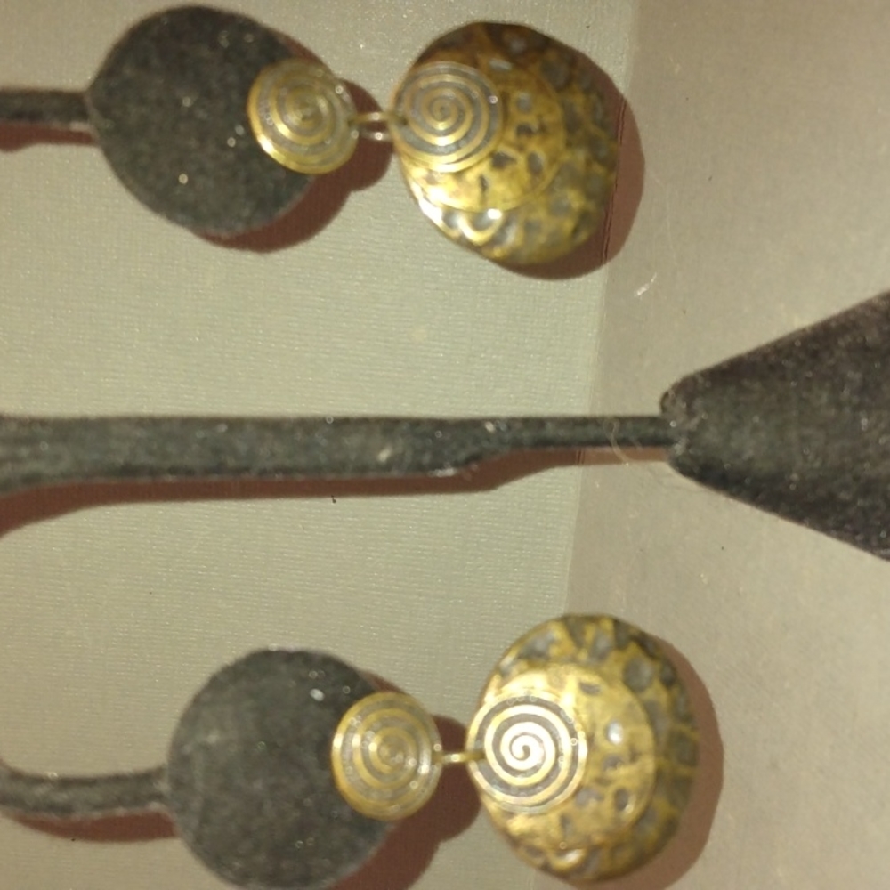 Brass earrings vintage P D Paola